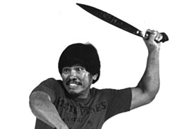 Professor Remy Presas practicing with a machete